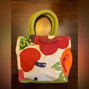 Maggi B fruit and flower mini tote canvas bag